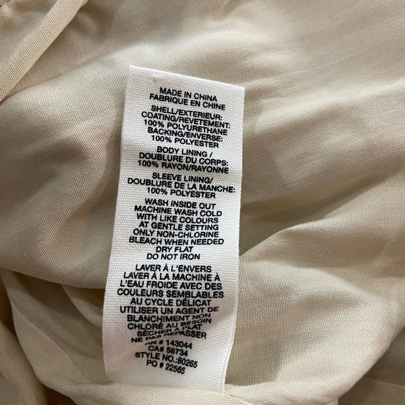 NWT Avec Les Filles Faux Leather Structured Boyfriend Blazer Cream Beige - Picture 11 of 12